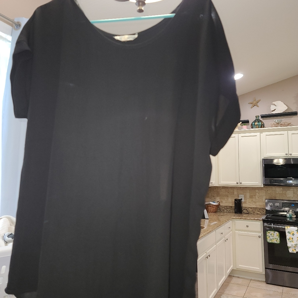 Women's sheer black blouse, size L